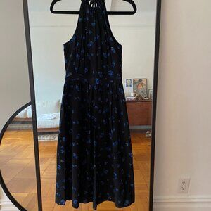 No. 6 Store 100% Silk Halter Midi-Dress